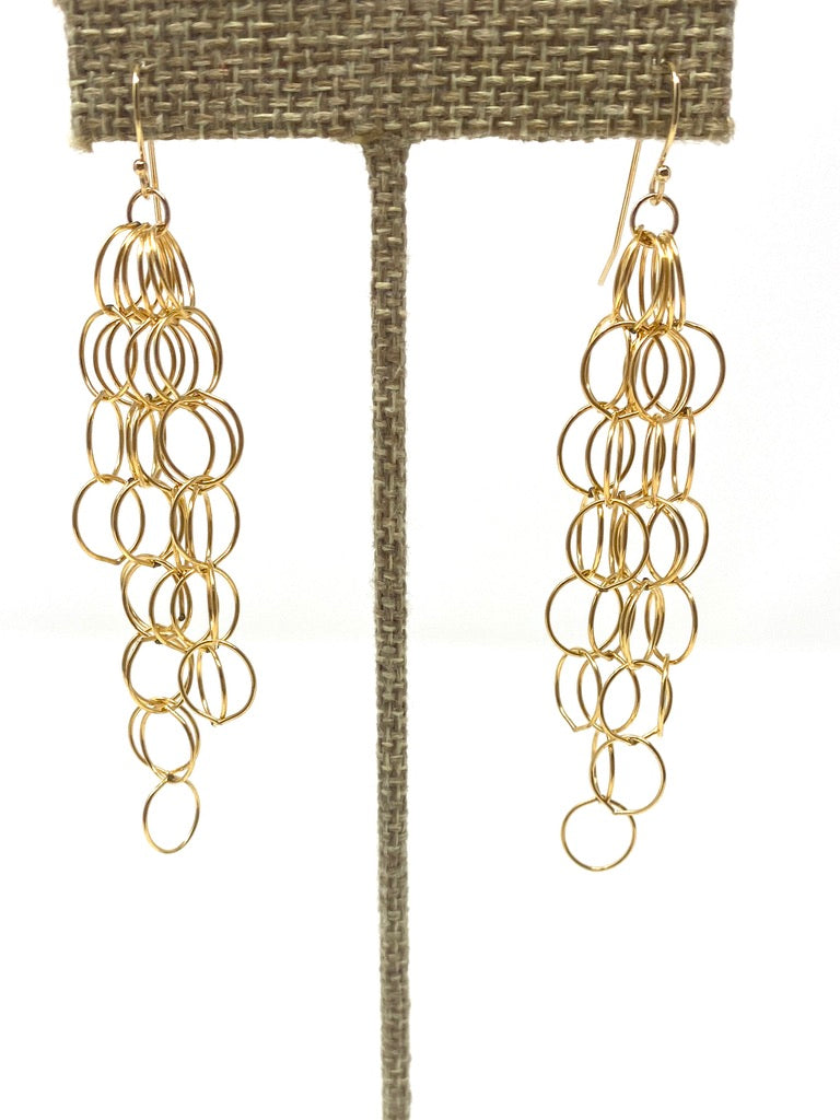 Gold Filled Open Chain Cascade Earrings