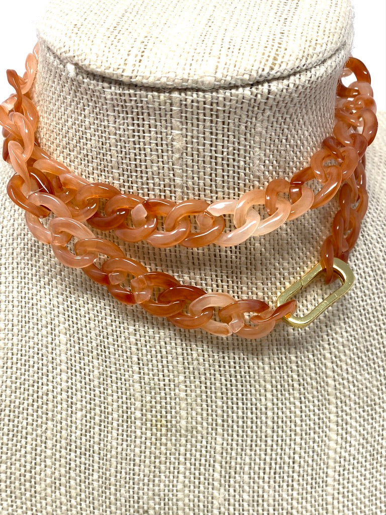 Shades of Burnt Orange Acrylic Link Necklace or Bracelet