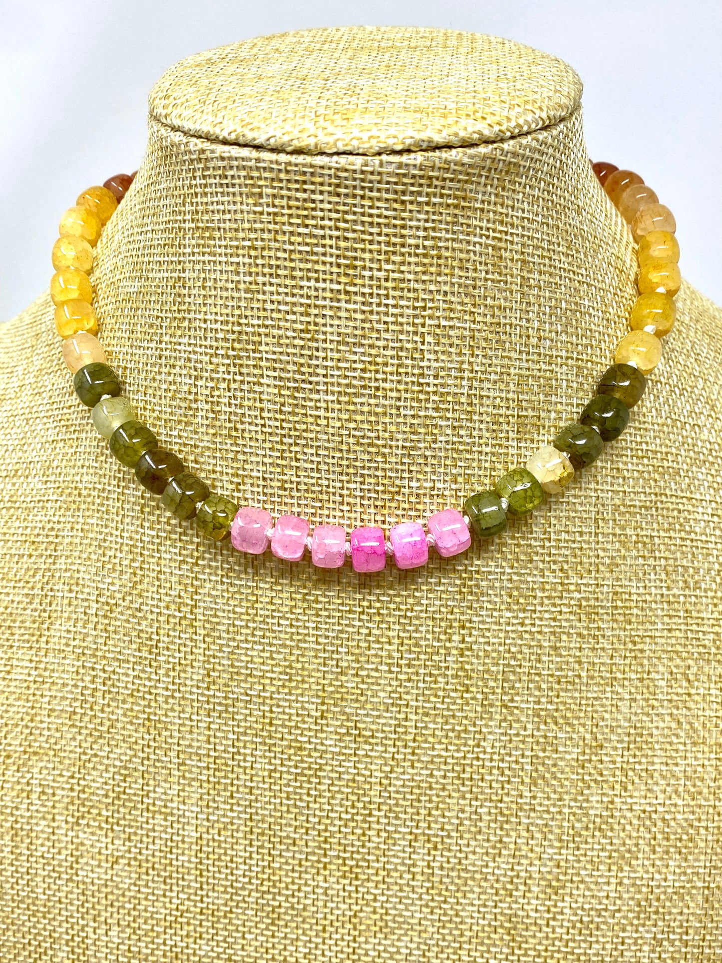 Multi Colored Tourmaline Hand Knotted Necklace