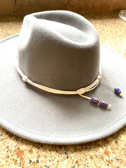 Red, White and Blue Leather Hat Band