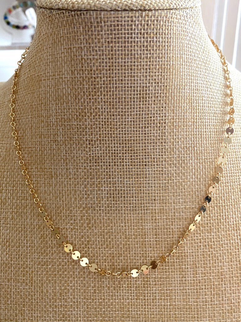 Gold Filled Sequin Necklace