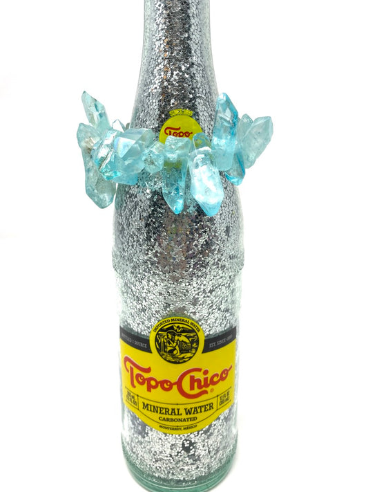 Aquamarine Colored Crystal Elastic Bracelet