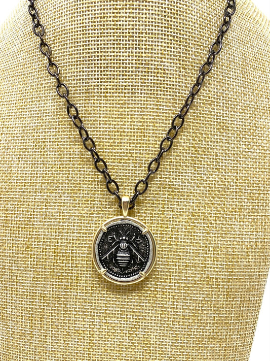 Honey Bee Medallion Necklace