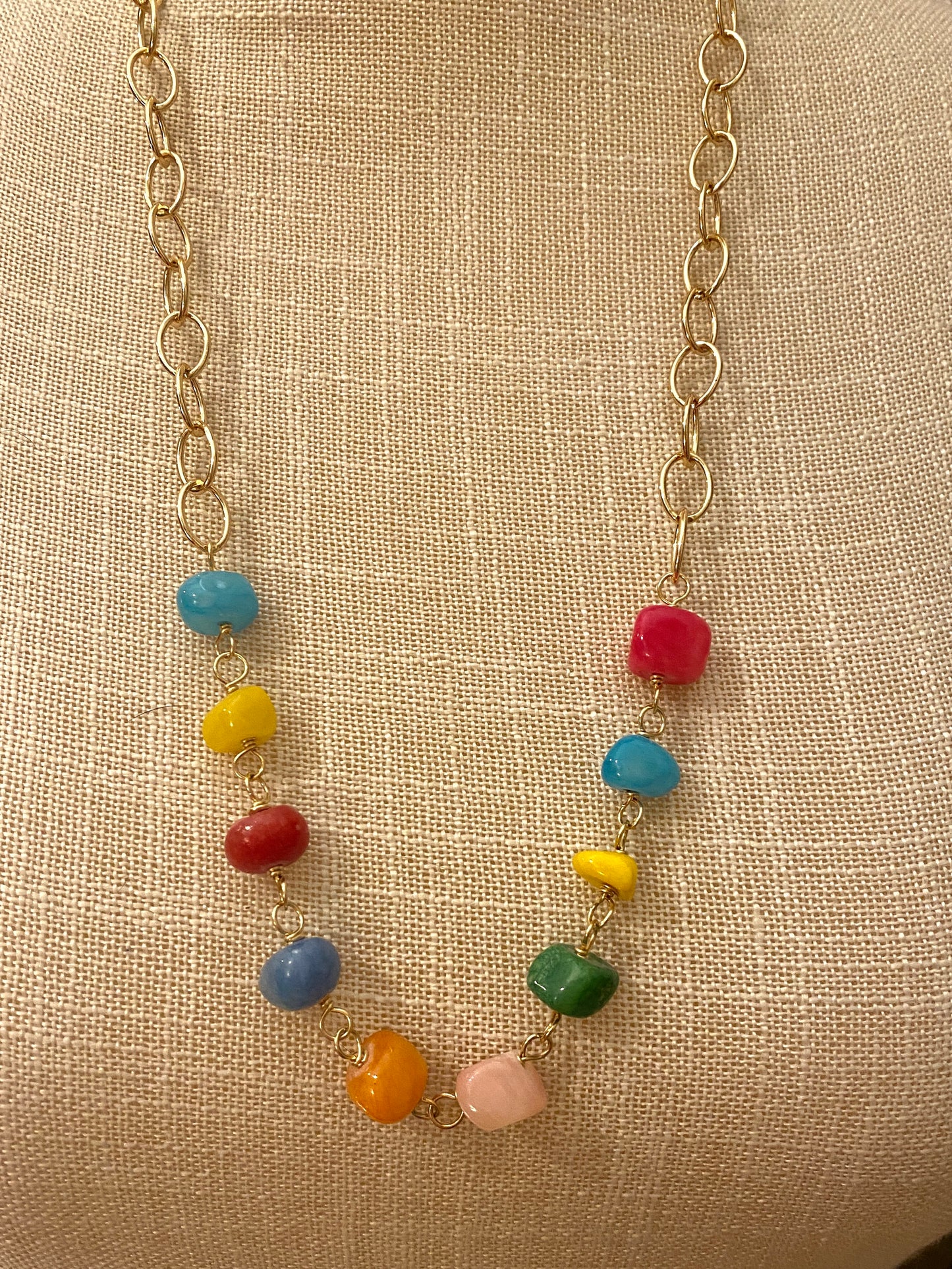 Multicolored Glass Stone Bracelet