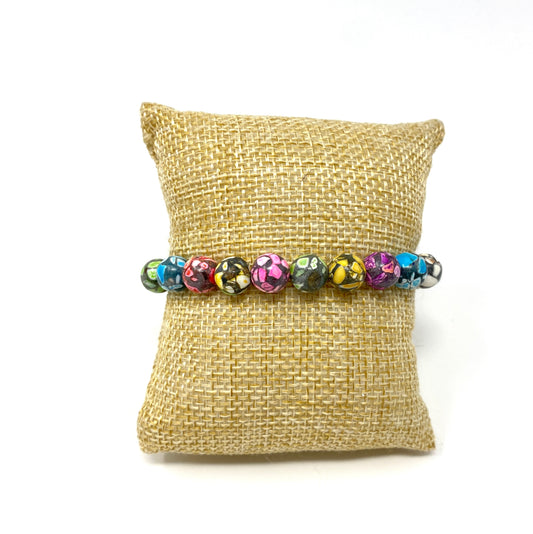 Multicolored Turquoise Adjustable Macrame Bracelet