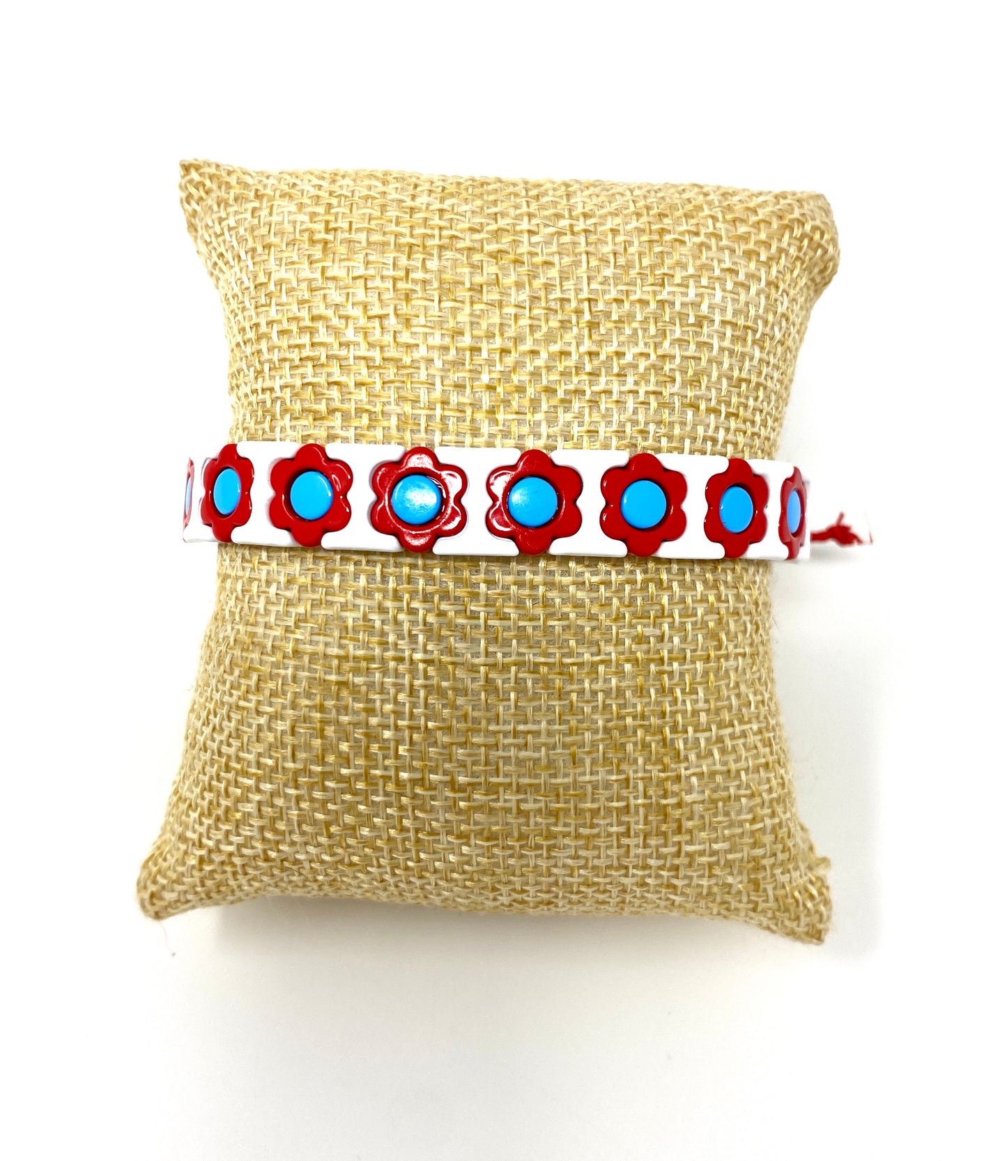 Tila Tile Red and Blue Floral Adjustable Bracelet