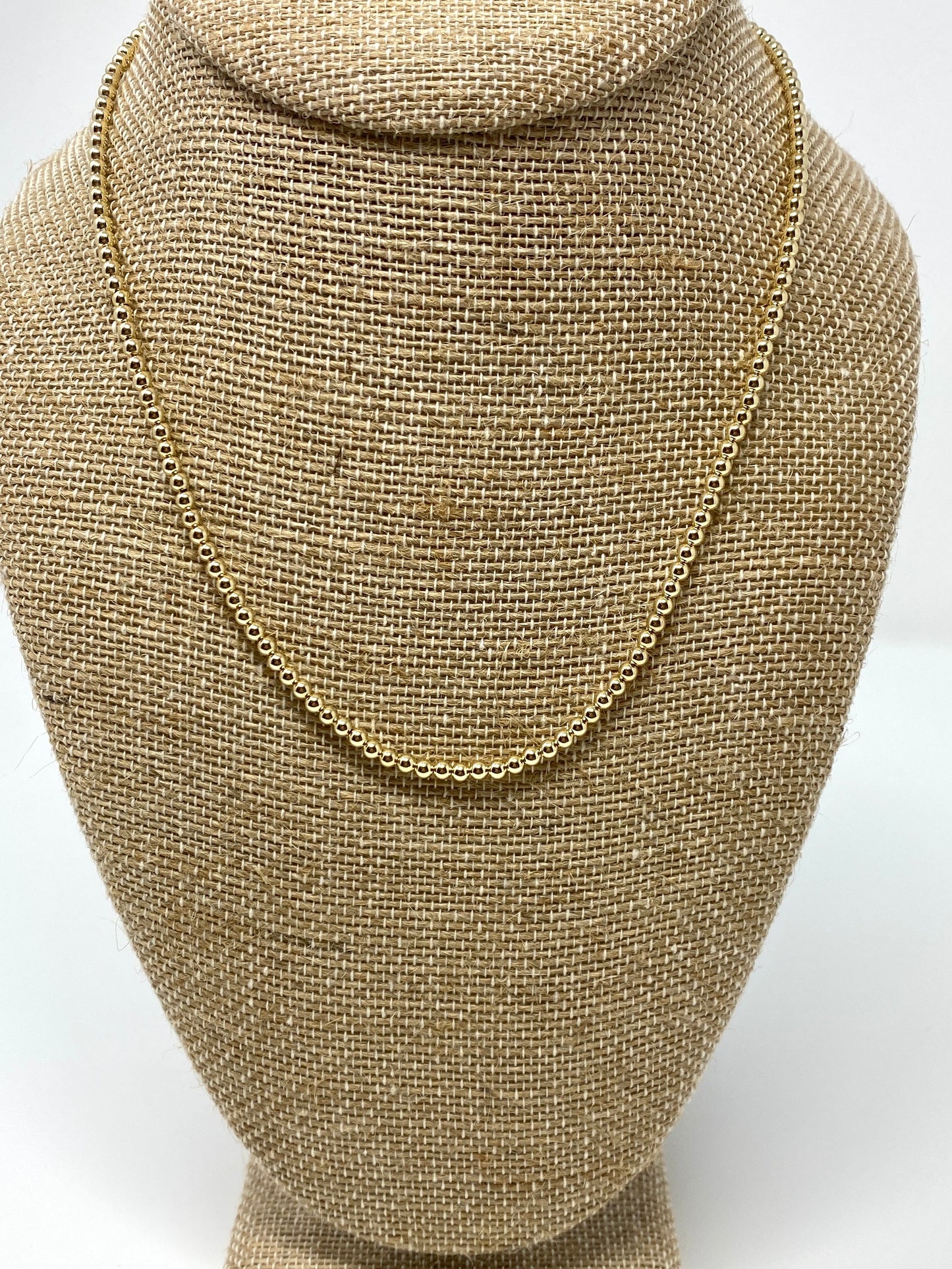 3mm Gold Filled Beaded Necklace